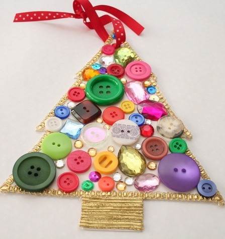 Adornos navideños con botones